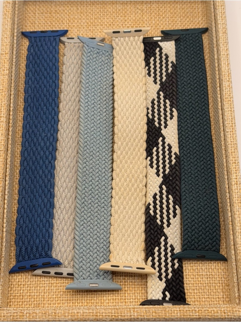 Braided Nylon Smartwatch Band - Beige, Blue, Gray, Black Options